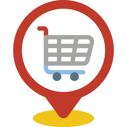 Pin shop shopping maps and location icon