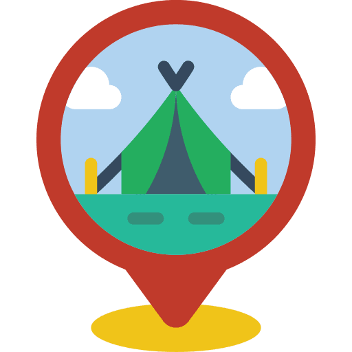 Pin tent pin maps and location icon