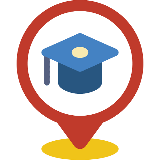 Pin education school hat icon