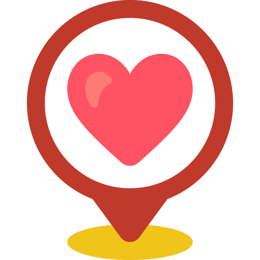 Pin heart pin like icon