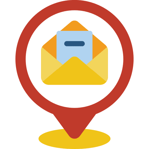 Pin service mail maps and location icon