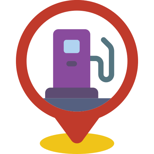 Pin station fuel vehicle icon
