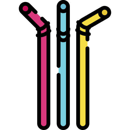 Straws plastic disposable drink icon