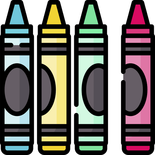 Crayons learning education painting icon