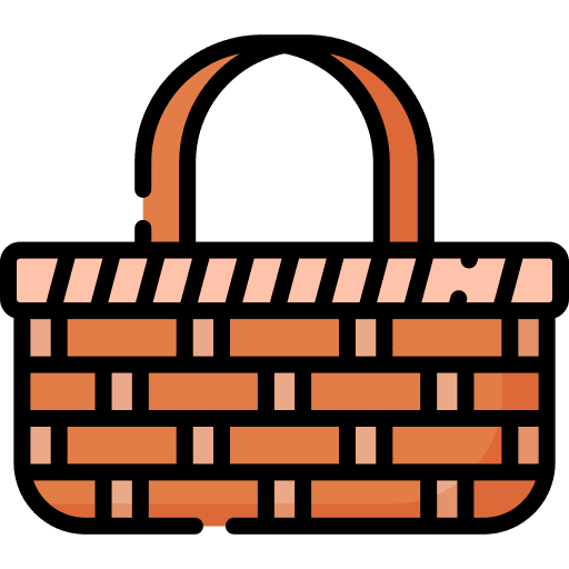 Food basket picnic woven vacation icon