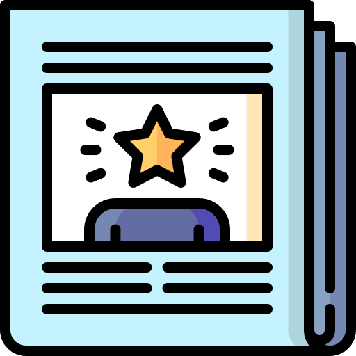 Newspaper seo report news admin star icon