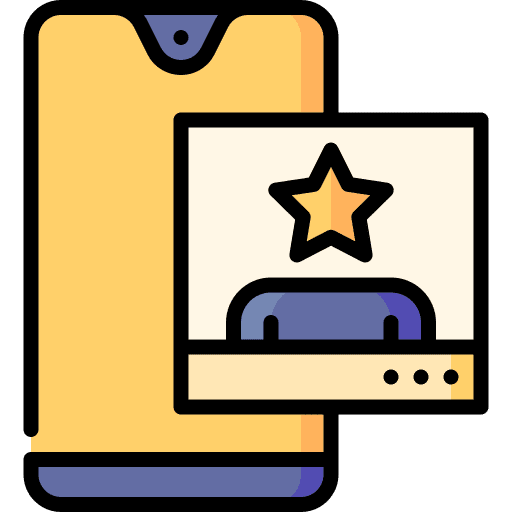 Social media popular reputation smartphone icon