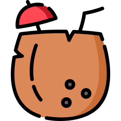 Coconut summer beach holiday icon