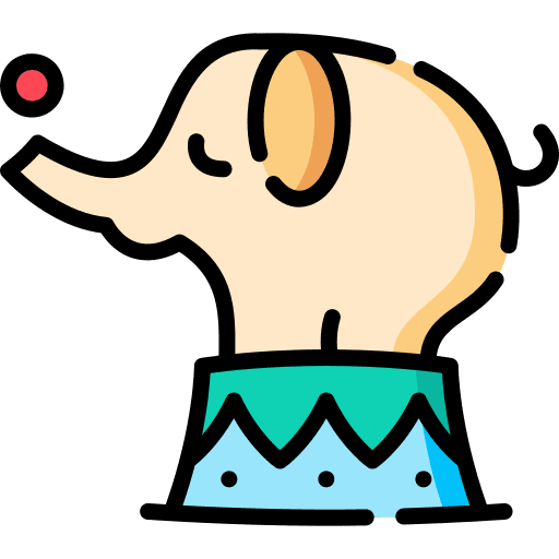 Elephant animal circus zoo icon