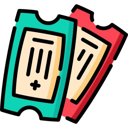 Ticket entertainment birthday and party travel icon