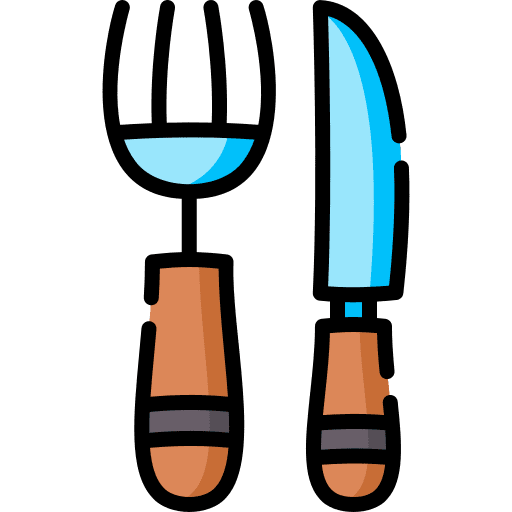 Cutlery food knife fork icon