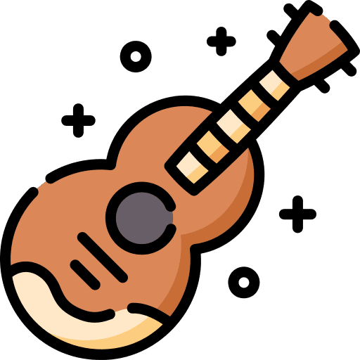 Guitar music and multimedia folk guitar icon