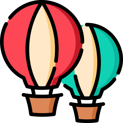 Hot air balloon transportation fly holidays icon
