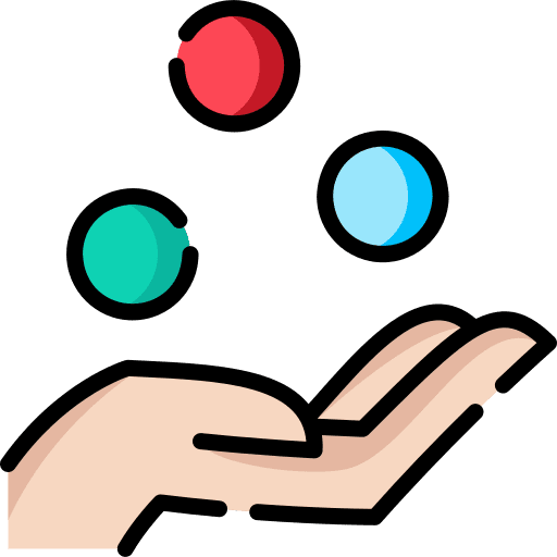 Juggling birthday and party circus ball icon