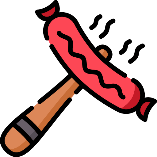 Sausage meat fast food fork icon