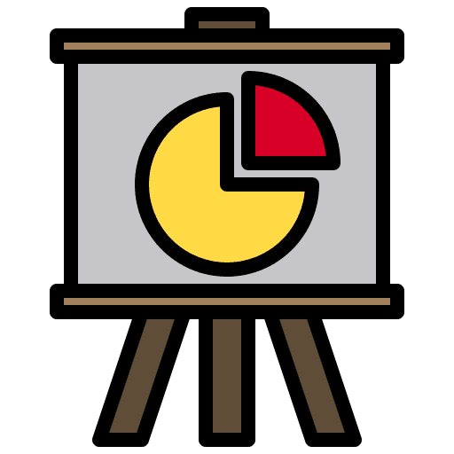 Presentation pie chart business and finance leader icon