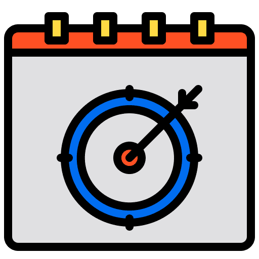 Target project plan dart calendar icon