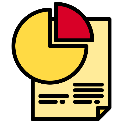 Analytics document report pie charts icon