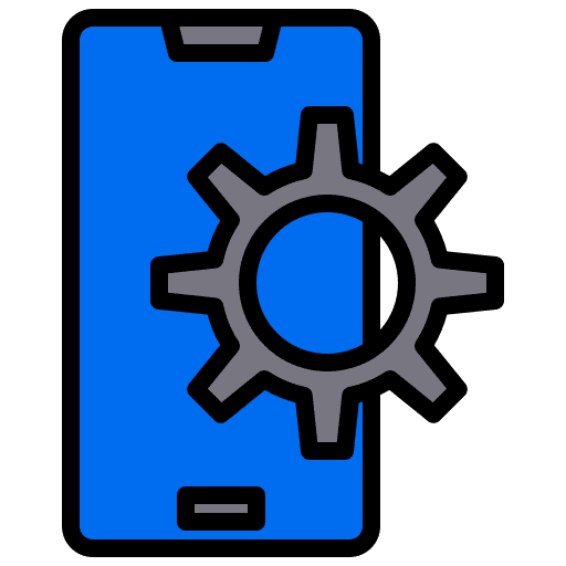 Development project management app development gear icon