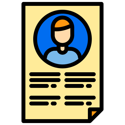 Resume contact person application people icon