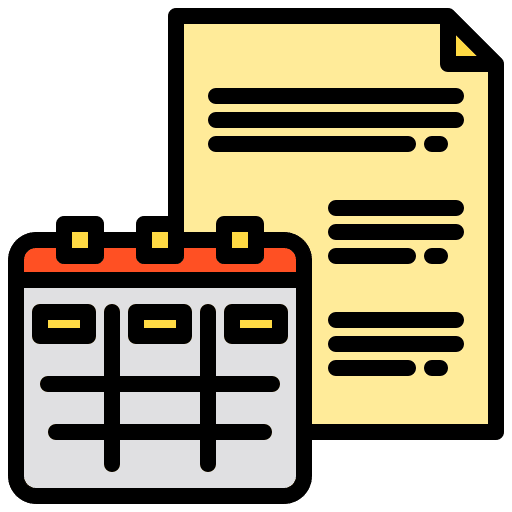 Schedule report document organization icon