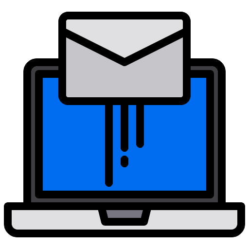 Send mail communications laptop message icon