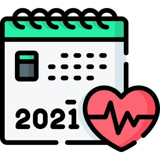 Calendar schedule wellness heart rate icon