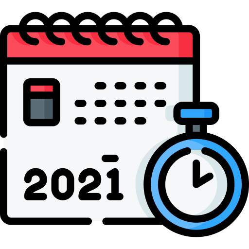 Calendar time and date 2021 planning icon