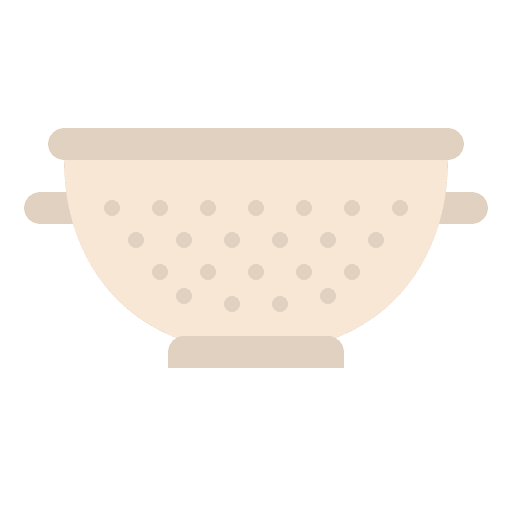 Colander cooking equipment food and restaurant kitchen utensils icon