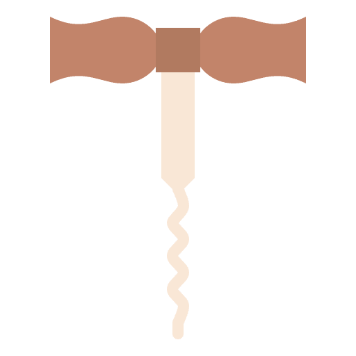 Corkscrew wine tool kitchenware icon