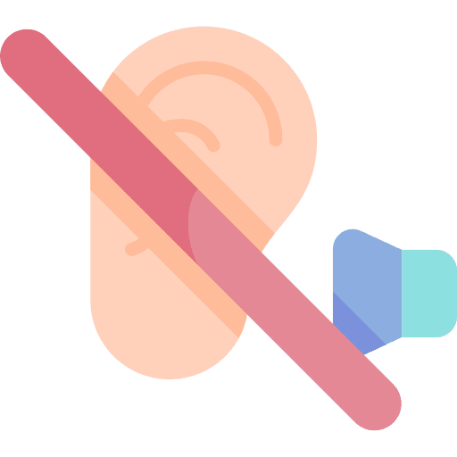 Deafness signaling deafness disability icon