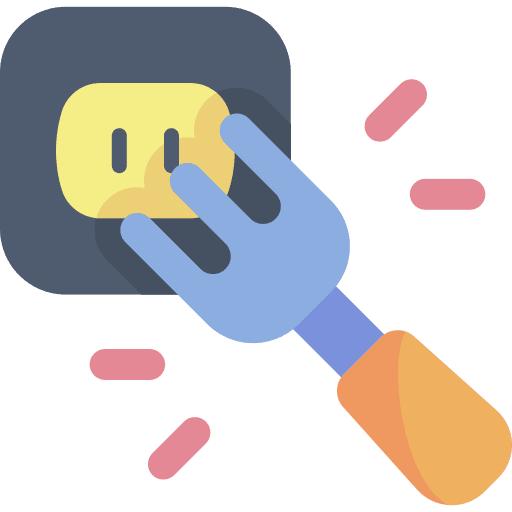 Electricity kid and baby alert electricity icon