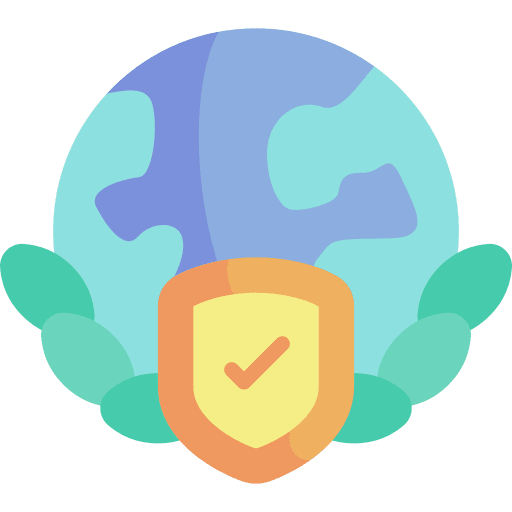 World protection globe shield icon