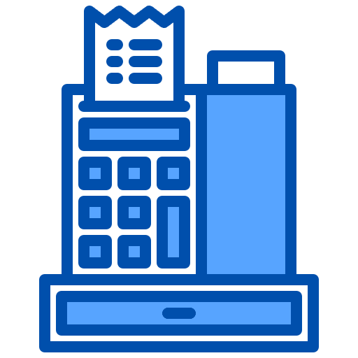 Cash register commerce and shopping payment credit card icon