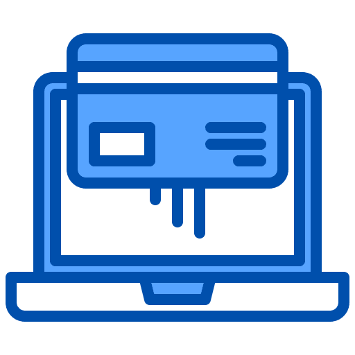 Online shopping payment computer application icon