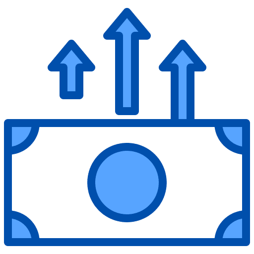 Rise blockchain business and finance digital icon