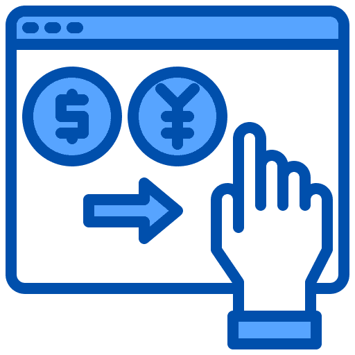 Exchange seo and web profits business and finance icon