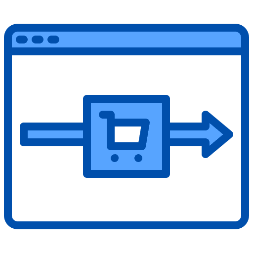 Online shopping payment cart browser icon