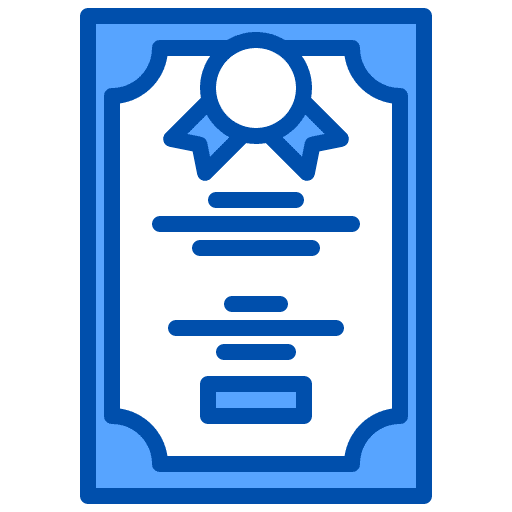 Diploma certification degree education icon