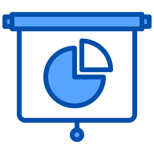 Presentation pie chart job statistics icon