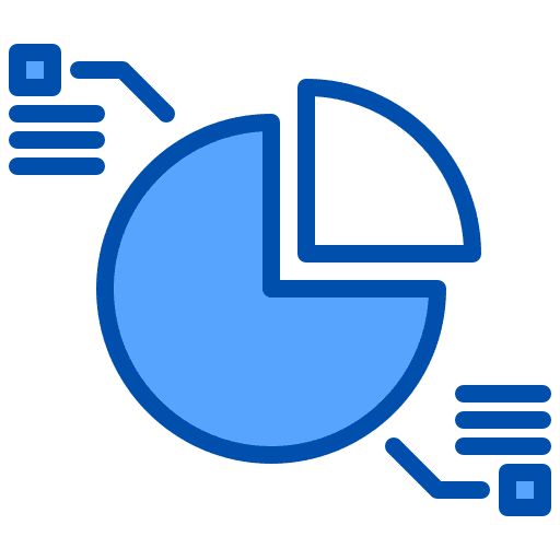 Chart stats marketing market share icon