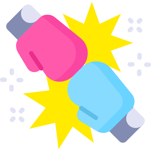 Confrontation gloves empowerment fists icon