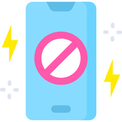 Banned no phone screen smartphone icon