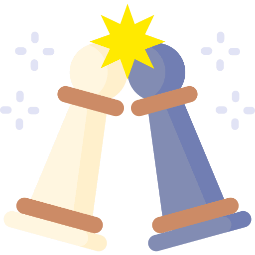 Confrontation gaming chess piece communications icon