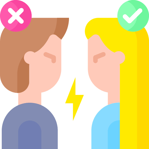 Confrontation no yes woman icon