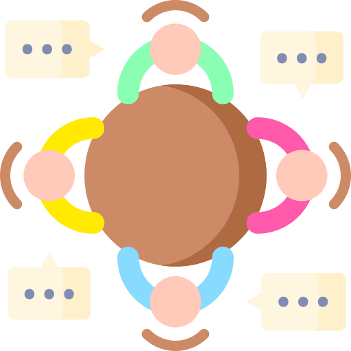 Meeting talking business meeting focus group icon