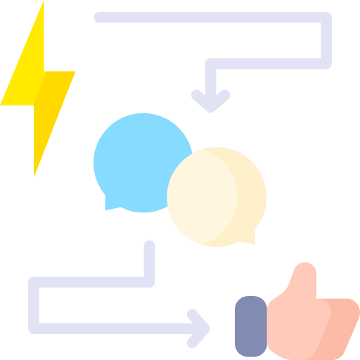 Resolution speech bubble thumbs up conflict icon