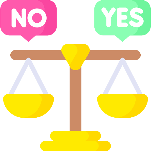 Mediation miscellaneous yes or no balance icon