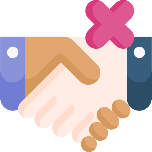 Cancel handshake reject breaking icon