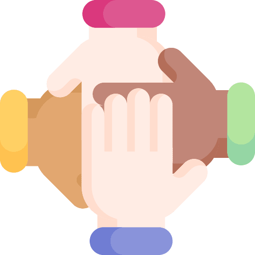 Cooperation hands and gestures teamwork arms icon